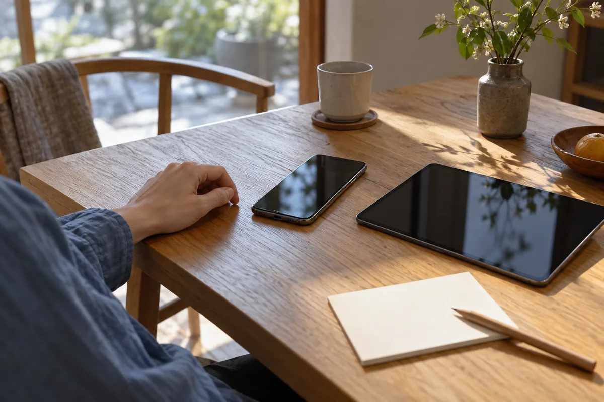 起きている間の設定確認を待つ、スマートフォンとタブレット